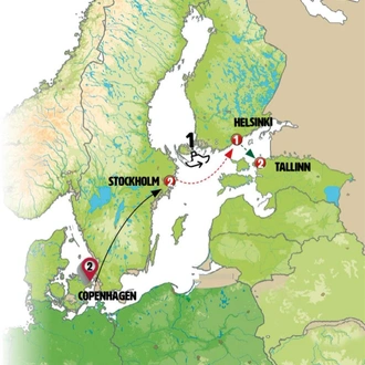 tourhub | Europamundo | Jewels of Scandinavia End Tallinn | Tour Map
