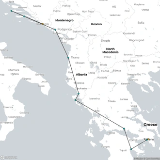 tourhub | Aurora Expeditions | Dubrovnik to Athens: The Tide of Time | Tour Map