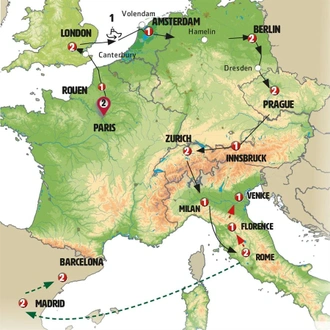 tourhub | Europamundo | European Memories | Tour Map