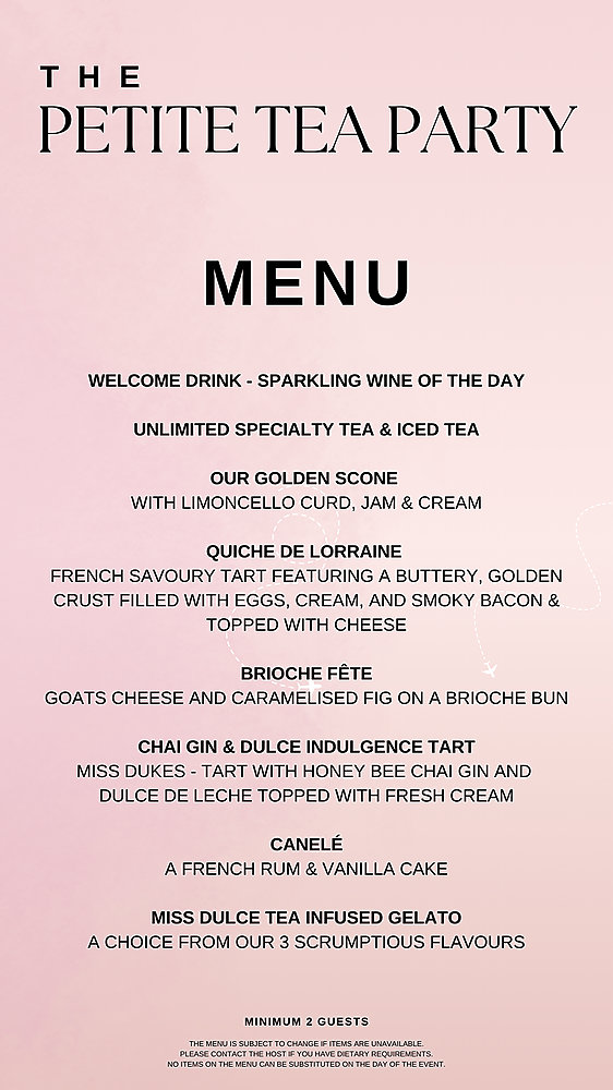 THE PETITE TEA PARTY MENU