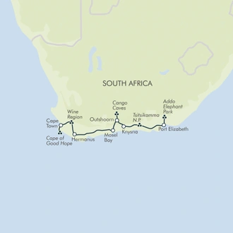 tourhub | Exodus | Cape Town & the Garden Route | Tour Map