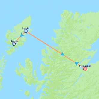 tourhub | On The Go Tours | Inverness to the Outer Hebrides - 3 days | Tour Map