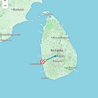 tourhub | Stelaran Holidays | Kingdom of Kandy Tour | Tour Map