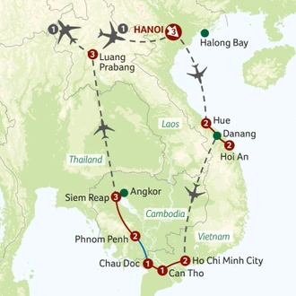 tourhub | Titan Travel | Images of Vietnam, Cambodia and Laos | Tour Map