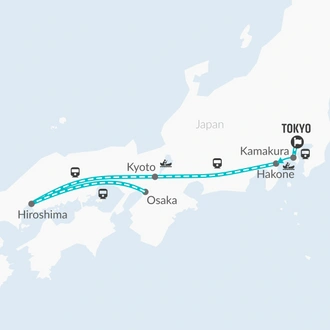 tourhub | Bamba Travel | Japan Backpacker Adventure 13D/12N | Tour Map