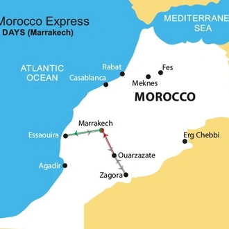 tourhub | Nomadic Tours | Morocco Express 5 days | Tour Map