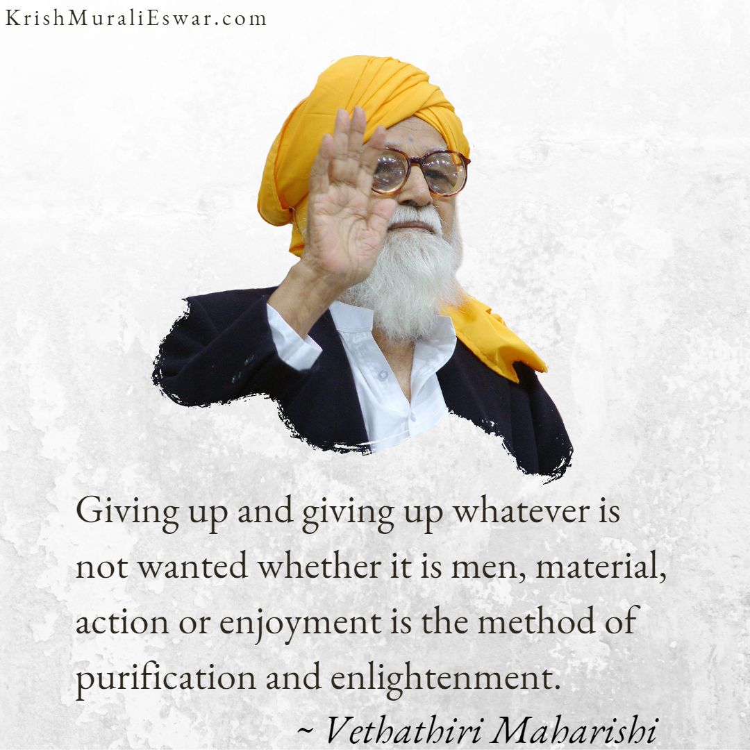 Karma Purification Quote by Vethathiri Maharishi