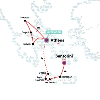 tourhub | G Adventures | Best of Greece | Tour Map