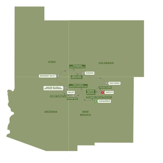 tourhub | Trafalgar | Southwest Native Trails End Santa Fe | Tour Map