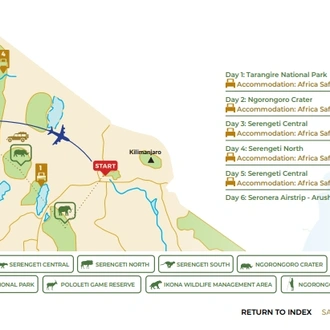 tourhub | Beach and Safari Holidays | The Ultimate Serengeti Experience | Tour Map