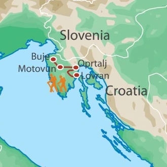 tourhub | UTracks | Villages of Istria Walk | Tour Map