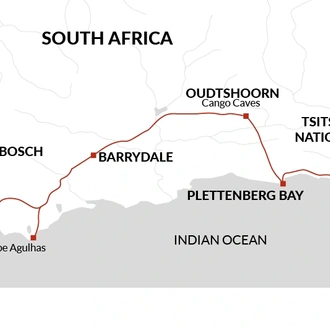 tourhub | Explore! | South Africa's Garden Route | Tour Map