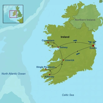 tourhub | Indus Travels | The Best Of Ireland | Tour Map