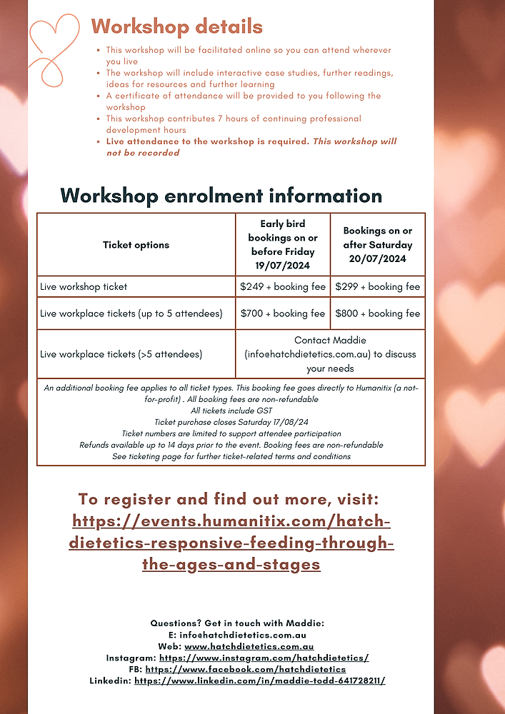 Flyer page 3 - workshop details and pricing