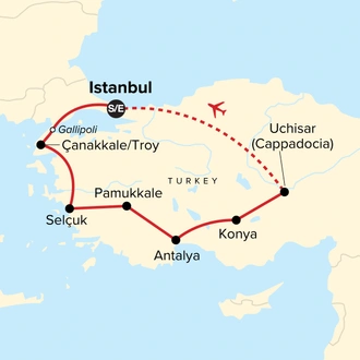 tourhub | G Adventures | Cultural Wonders of Turkey | Tour Map