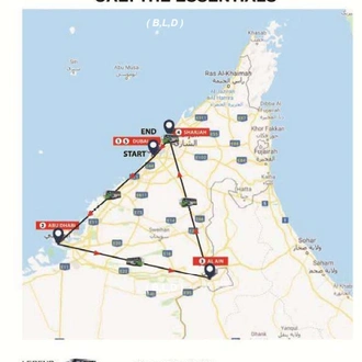 tourhub | Gray Line UAE & Oman | The UAE Essentials - Escorted Tour in 4 Stars Hotels – Full Board Plan | Tour Map