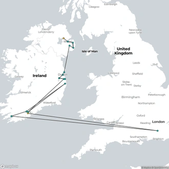 tourhub | Brightwater Holidays | Ireland: The Irish Rover 535 | Tour Map