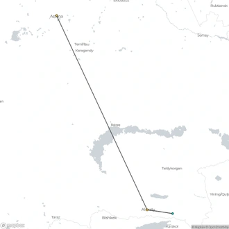 tourhub | Today Voyages | Kazakhstan: Сountry of modern Nomads | Tour Map