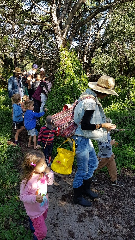 Kids and Adults foraging