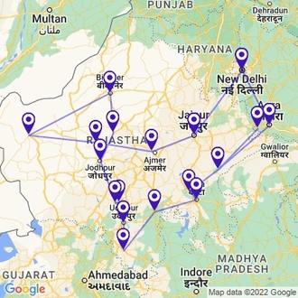 tourhub | Holidays At | North India Family Holiday | Tour Map
