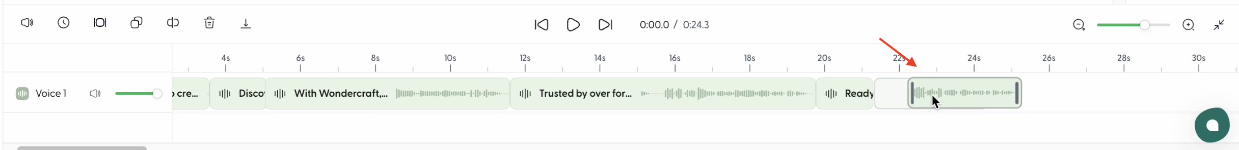 Add pauses in speech and silence periods between audio clips