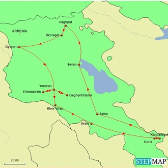 tourhub | Undiscovered Destinations | Ancient Armenia | Tour Map