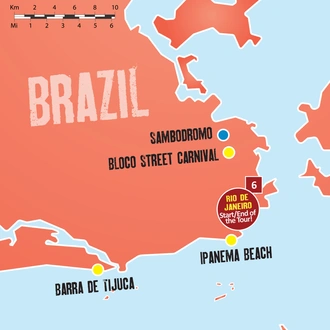 tourhub | Expat Explore Travel | Ultimate Rio Carnival Experience | Tour Map