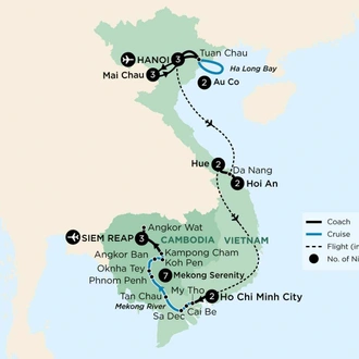 tourhub | APT | Vietnam and Cambodia Grand Tour | Tour Map