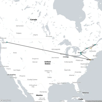 tourhub | Europamundo | Unmissable Canada with East Coast | Tour Map