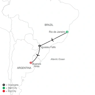 tourhub | Globus | Brazil & Argentina Escape | Tour Map