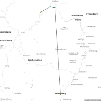 tourhub | CroisiEurope Cruises | The Rhine and Moselle Rivers (port-to-port cruise) | Tour Map