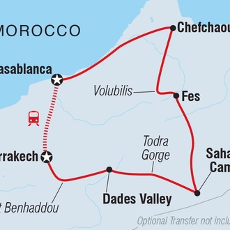 tourhub | Intrepid Travel | Morocco Highlights | Tour Map