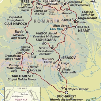tourhub | Wild Frontiers | Highlights of Romania: Beyond Transylvania | Tour Map