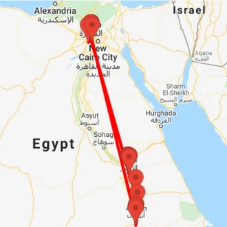 tourhub | Ancient Egypt Tours | 9 Days Cairo and Nile Cruise Holiday (including Kom Ombo) | Tour Map