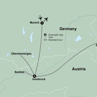 tourhub | Collette | Magical Christmas Markets of Austria and Germany | Tour Map