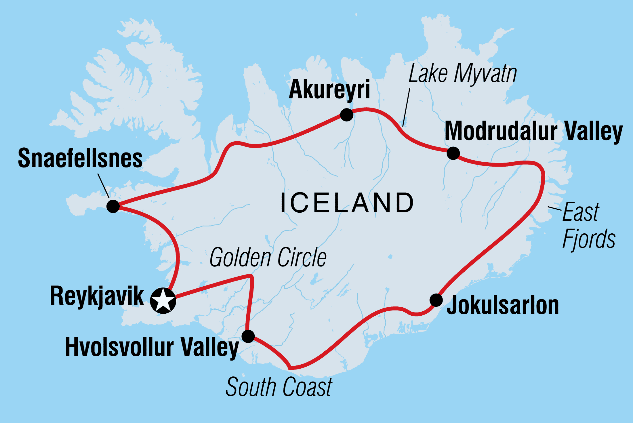 tourhub | Intrepid Travel | Iceland Discovery | Tour Map