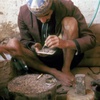 Jewish jeweler making jewelry in the Sa'adah suq, Sa'adah, Yemen, 1988. Photo courtesy Naftali Hilger. 