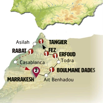 tourhub | Europamundo | Fable of Morocco ROT | Tour Map