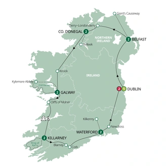 tourhub | Brendan Vacations | Amazing Ireland | Tour Map