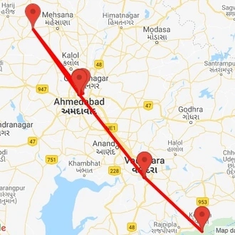 tourhub | Agora Voyages | Ahmedabad & Statue of Unity Tour | Tour Map