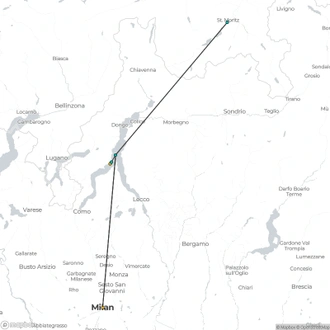tourhub | Travel Department | Lake Como, Milan & St Moritz including The Bernina Express | Tour Map