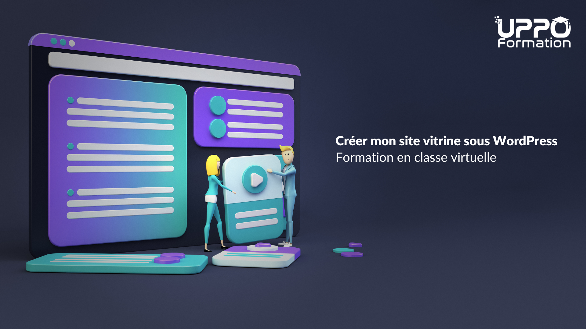 Représentation de la formation : Edition de site Web - Créer mon site vitrine sous WordPress