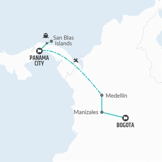 tourhub | Bamba Travel | Panama City to Bogota Travel Pass | Tour Map