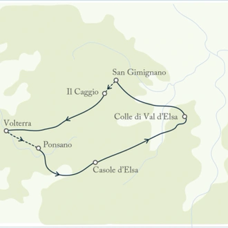 tourhub | Exodus | Volterra to San Gimignano Walk | Tour Map