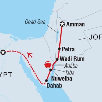 tourhub | Intrepid Travel | Jordan & Egypt Express | Tour Map