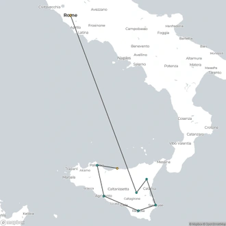 tourhub | Omega Tours | Rome to Sicily Explorer | Tour Map