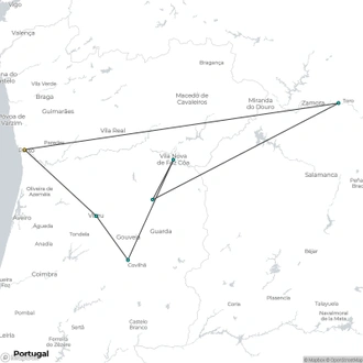 tourhub | Today Voyages | From the Douro valley to the Serra - North of Portugal 2024 | Tour Map