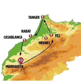 tourhub | Europamundo | Colors of Morocco | Tour Map