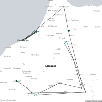 tourhub | Today Voyages | Discovery of Morocco from Casablanca XM24-15 | Tour Map