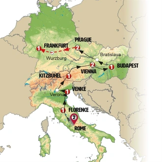 tourhub | Europamundo | A Touch of Europe | Tour Map
